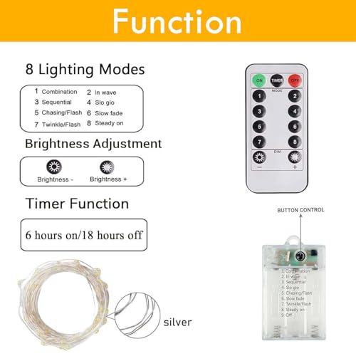 Yiqu 3-Pack 78Ft 240 Led Fairy Lights Battery Operated With Timer & Remote, Waterproof Twinkle Lights Outdoor Indoor 8 Modes For Bedroom Centerpiece Patio Wedding Tree Mason Jar Party Christmas Decoration thumb #1