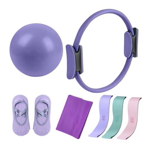 fayarrd Kit de pilates para entrenamiento en casa - Equipo de entrenamiento, pelota de pilates - Para principiantes experimentados, mujeres, niñas mayores, atletas, bailarinas, viajeros, sala de estar