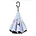 Produktbild bpblgf New Regenschirm Herren automatik Stockschirm Schirm Damen Groß Winddicht Golfschirm Double Layer Innovativ mit C Griff Inverted Reverse Umbrella, 01