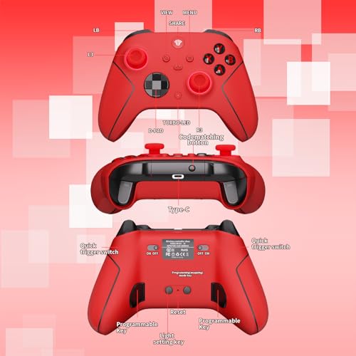 Image of SZDILONG 2.4GHz Wireless Controller for Xbox Controller, Xbox One Series X|S Consoles, PC Windows, Steam, with 7 Colors RGB Light /1000mAh Battery /Programmable /Turbo /hall effect sticks /3.5mm Audio Jack