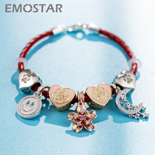 Black and Red Braided Leather Bracelet for Women/Men, Woven Genuine Leather Cord Bracelets with 925 Silver Lobster Clasp and Rubber Rings, Personalized for Mothers Day/Christmas Gifts Jewelry Making3