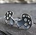 Mushroom Stud Earrings Polished Sterling Silver Handmade in USA