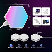 KIMIMARA Sechseckige LED-Wandleuchten – 12 Stück LED-Panels sechseckige Lichter Gaming RGB Paneele Synchron Musik Hexagone Panel Wand Licht für Gaming Zimmer – Ansicht 3