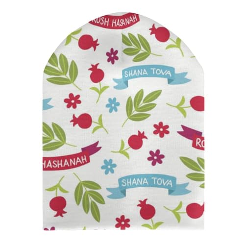 Rosh Hashanah Shana Tova Kids Beanie Hat for for Girls Boys Children Cap Winter Knitted Chemo Cancer Headwear Accessories Gifts Decoration Black3