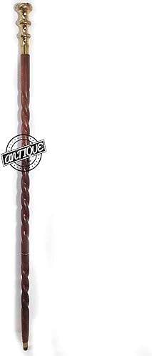 Miniatura 2 de Bastones de paseo de alta calidad, mango de reloj, color marrón, madera maciza, bastones para caminar, regalo para abuelomadre