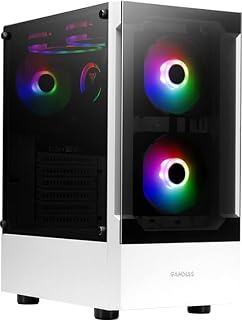 Gamdias TALOS E3 White Mid Tower Gaming case with 3 Built-in 120mm ARGB Fans, Tempered Glass Panel, Sync with 5V ARGB Motherboard