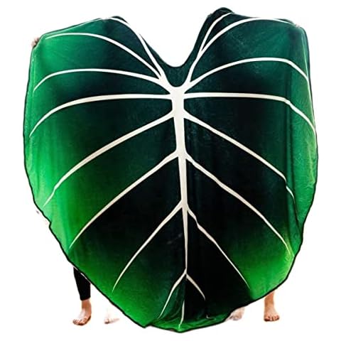 Leaf Shaped Blanket Flannel Blanket Green Leaves Throw Blanket Office Nap Blanket for Home Decor Home 160x220cm Cover