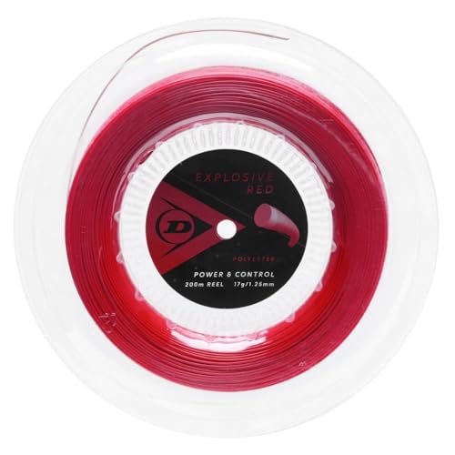 Dunlop Explosive Rote Tennissaite, 17g-1,25mm, 200m Rolle, Red