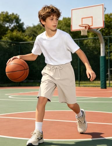 Image of Somaibo Boys Athletic Shorts Youth Lightweight Quick Dry Outdoor Cargo Short with Pockets for Hiking Running 7-15Y