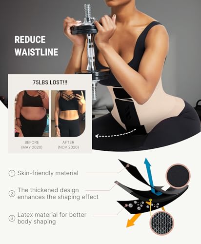 Image of FeelinGirl Waist Trainer Belt Waist Cincher Trimmer Ab Belt Tummy Control Body Shaper with Triple Wrap Women and Men