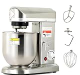 Multifunction Blender,Electric Stand Mixer,Stand Mixer,3 Speeds Adjustable,With Egg Beater,Beater and Dough Hook,Commercial Kitchen Cake Mixer,For Cookie,Cake,Bread Baking StainlessSteel-10L