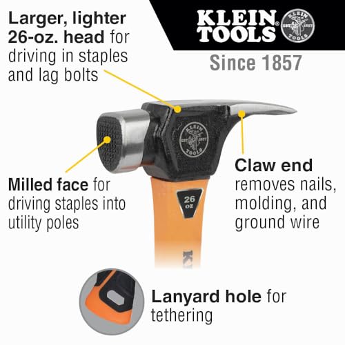 Klein 26-Oz Fiberglass Handle Hammer