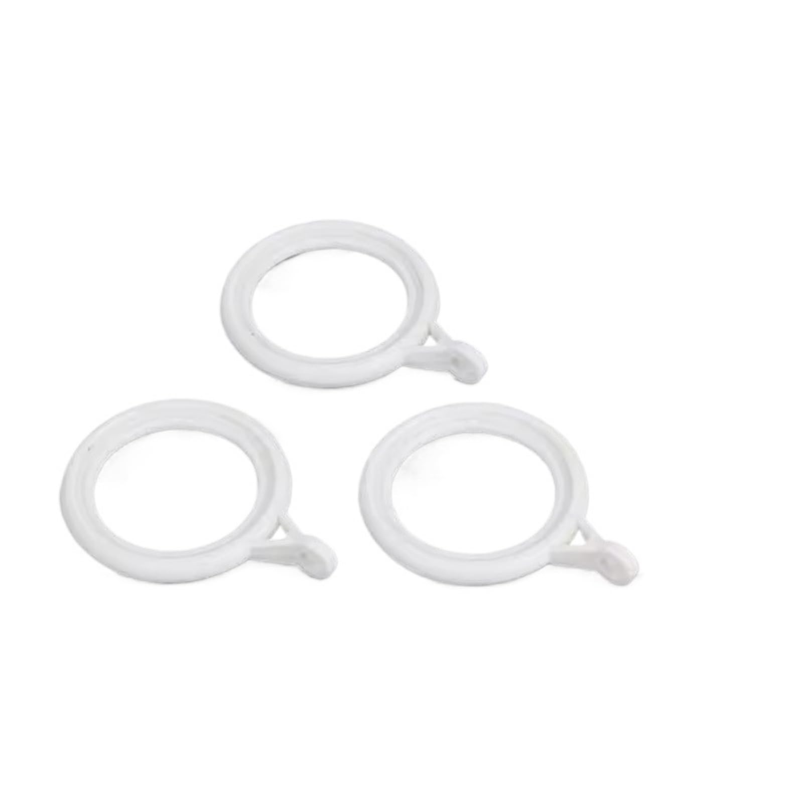 Hooks Clips for Drapes, 100pcs 35Mm Inner Plastic Curtain Rings Home Shower Window Bath Hook Rod Clips(White)