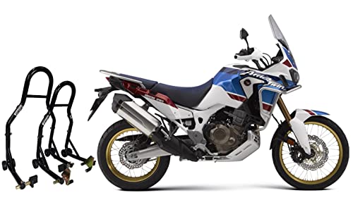 COPPIA DI CAVALLETTI ALZAMOTO (ANTERIORE + POSTERIORE) PER HONDA AFRICA TWIN 750 1000 1100 L (DI TUTTI GLI ANNI)