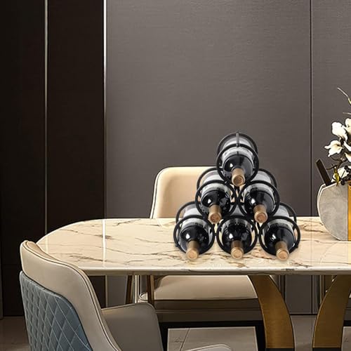 Soporte metálico desmontable para 6 botellas de vino miniatura 6