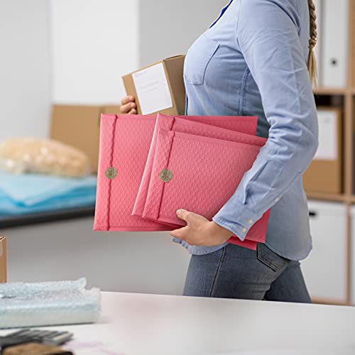 Sortop-Bubble-Mailers-85x12-Inch-Bubble-Poly-Mailers-25-Pack-Self-Seal-Padded-EnvelopesBubble-Lined-Wrap-Packing-Bags-for-Small-BusinessCoral-Red