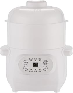 Amecke全自動水煮燕の巣健康粥多機能家庭用電気シチュー鍋は、伝統的なスロークッキング料理を簡単に楽しむことができます。1Lの上部蒸しと下部沸騰は、3人家族の朝食の内容を満たします。妊娠中の栄養補助食品ベビーフード、毎日の健康に適しています。 (ホワイト,二重層)