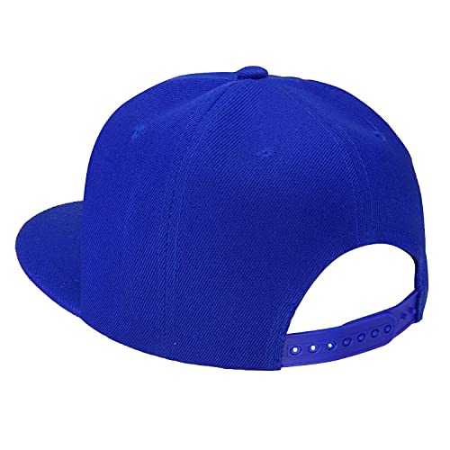Image of Classic Snapback Hat Cap Hip Hop Style Flat Bill Blank Solid Color Adjustable Size