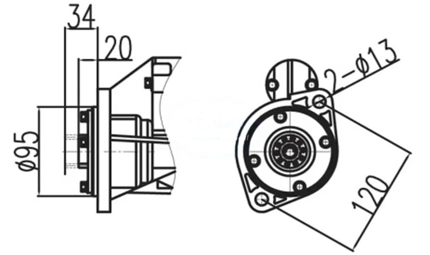 Démarreur auto Isuzu D-Max diesel 4JA1 4JB1 4JJ1 référence 8980450270