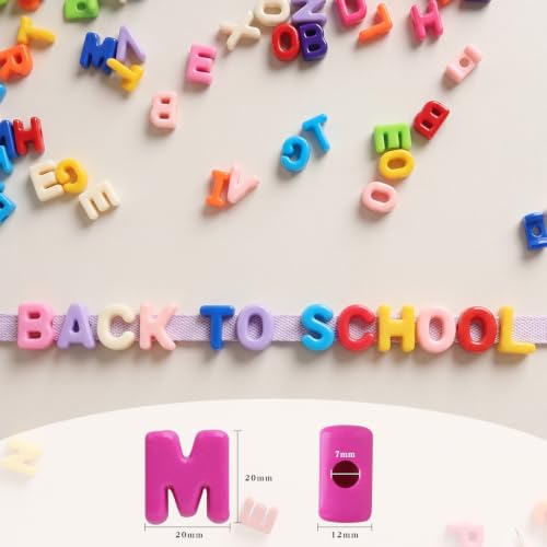 96pcs Chunky Big Letter Alphabet Beads - More High-Use Acrylic Large Bubble Letter Beads for Keychains - Candy Durable DIY Personalized Friendship Bracelets Paracord Jewelry（20 * 20mm） by innoicco - Used condition - Image 2