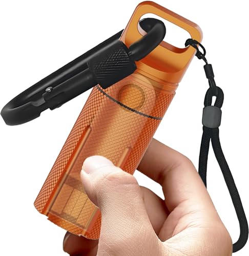 Aluminum Alloy Crypto Wallet Case Compatible with Ledger Nano X/S Plus/S YubiKey 5/5C NFC 5Ci USB, Portable Carrying Case Secure Storage with Lanyard & Carabiner, Waterproof & Shockproof (Orange)