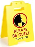 MBL Office Be Quiet Sign - PLEASE BE QUIET, Bosses Day Gifts for Women Funny Desk Warning Caution Cubicle Meeting Conference Room library Decor for Coworker Teammate Employee Boss White Elephant