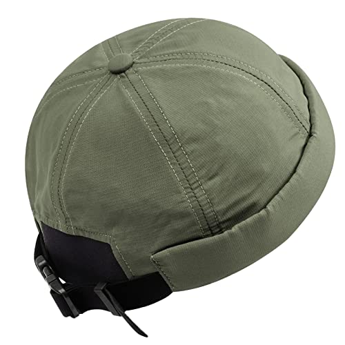 Croogo Waterproof Brimless Hat Quick Dry Leon Cap Unisex Breathable Sailor Docker Hats No Visor Skull Beanie,Green-Ct86 #TOP2