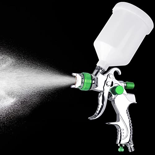 Hvlp Spray Gun Kit, Automotive Paint Spray Paint Gun With 3 Nozzles 1.4 Mm 1.7 Mm 2.0 Mm, 600Cc Cup And Cup Systerm Connector, Air Spray Gun Automotive Paint Sprayer For Car, Fence, Furniture(Green) #TOP1