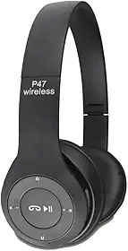 Fone de Ouvido Bluetooth Wireless 5.0 com Micro SD - Headphone Over-Ear com Conexão Sem Fio, Almofadas Confortáveis e Controles Integrados (Preto)