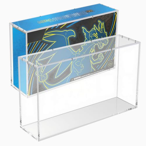 HgiVroskelia UPC Acrylic Case for Mega Charizard X ex UPC & Scarlet and Violet 151 UPC Magnetic Closure 6mm Thick Acrylic Magnetic Lid Compatible with Charizard X e UPC & 151 Ultra Premium Collection