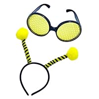 CALLARON 1Set Costumi Api Con Cerchietto e Occhiali Accessori Per Halloween e Maschera Costume Ape Per Adulti