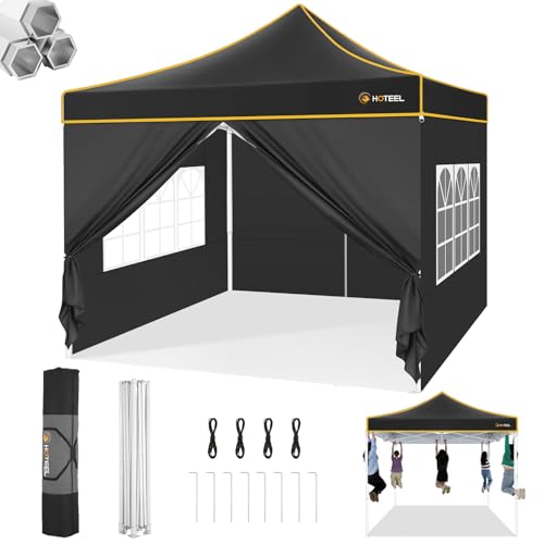 Image of Hoteel 10x10 Pop Up Canopy Tent, Heavy Duty with Durable Frame, 4 Sidewalls