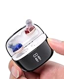 HIBRIQ Wiederaufladbarer Soundgerät für Erwachsene, kristallklarer Klang, diskretes, unsichtbares Im-Ohr-Design, automatische Ein-/Ausschaltung, LED-Akkustandsanzeige, inklusive Ladeetui, einfache Bed