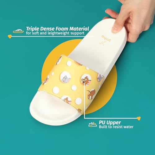 Image of YOHO Sliders for Women | Comfortable and Lightweight Slides | WB Cartoon & Comic Characters: Tom & Jerry, Big Bang Theory, Friends, Games of thrones and Wonder Woman Footwear for Girls