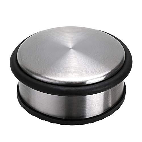 Sumnacon Heavy Duty Floor Door Stopper No Drill Durability Stainless Steel Door Stops with Anti-Skid Rubber - Contemporary Decorative Safety Door Wedge for Home Office Commercial Industrial (Type 1)