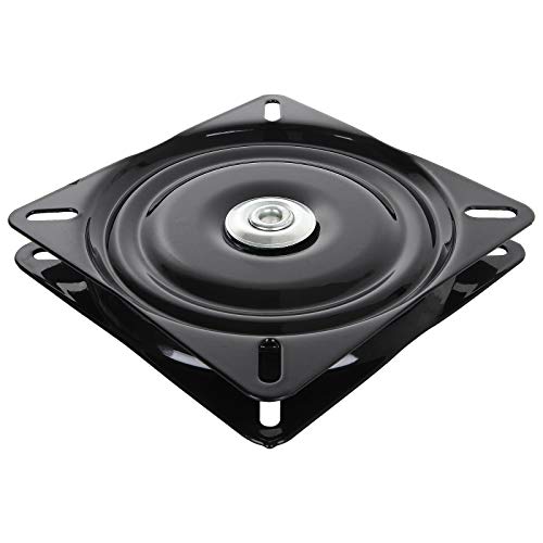 2 Pack 7 Inch Heavy Duty Bar Stool Swivel Replacement For Recliner Chair, Square Swivel Mechanism For Furniture, Seat Swivel Base Bar Stool Swivel Mount Plate, Ball Bearing Swivel Boat Seat, Black #TOP3