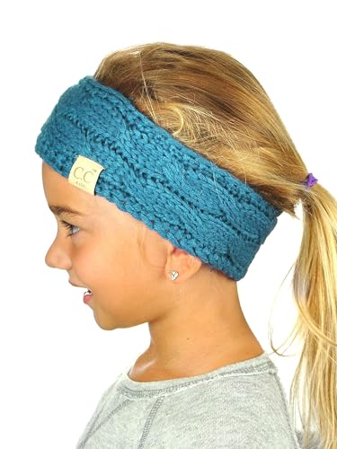 C.C Children's Kids' Winter Warm Cable Knit Fuzzy Lined Ear Warmer Headband
