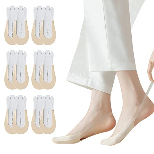 Caudblor Chaussettes Invisibles Femmes Coton, 6 Paire, 37-40