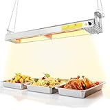Hiteemer 36-Inch Food Heat Lamp - 1000W Commercial Food Warmer Lamp Overhead Stainless Steel Catering Heat Lamps Electric Strip Heater for Restaurant Buffet Parties Kitchen, Silver 115V