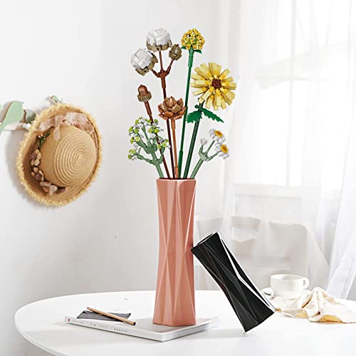 MEIEST Mini Building Blocks Flower Bouquet Set,Creative DIY Unique Decoration Home,Artificial Flowers Botanical Collection Construction Building Bricks Toy for Kids Adult (Gerbera) - Image 3