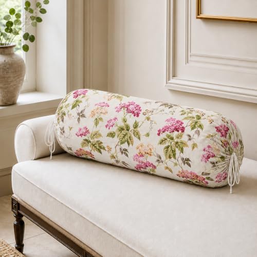 Image of Clasiko Cotton Bolster Covers Set of 2, Spring Sonata, Standard Size