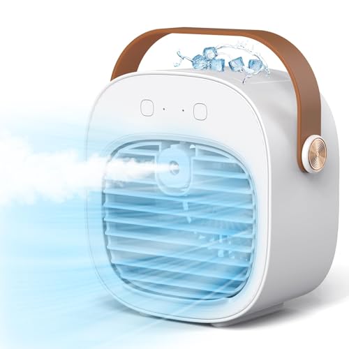 Portable Air Conditioner -5200mAh Rechargeable Personal Air Cooler, White Mini