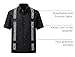 Men's Guayabera Shirts Short Sleeve Casual Snap Shirts(Black,3XL)