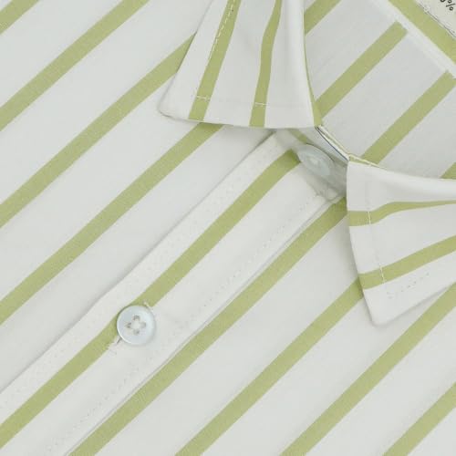 Image of GHPC 100% Cotton Striped Half Sleeves Regular Fit Formal Shirt for Men