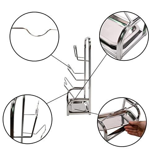 Ikare Pot Lid Organizer Rack For Bakeware Pot Lid Holder Organizer Scratch Protection Lid Stand Wall Mounted Pan Lid Holder (Silver) #TOP2