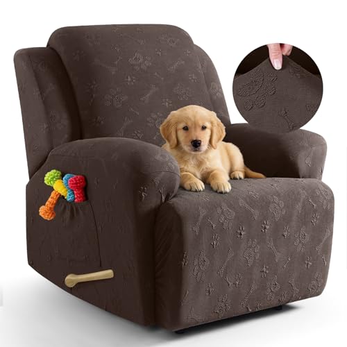Ruaozz Recliner Chair Covers, 4 Pieces Recliner Covers Washable, Chocolate | 1 S...