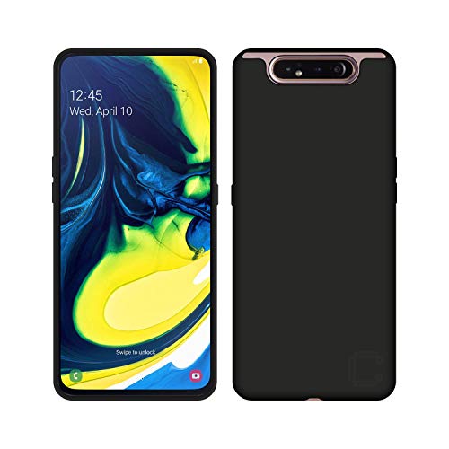 Image of Case Creation for Samsung Galaxy A80 2019 Back case, Samsung Galaxy A80 Slim Flexible Smart Look case with 360 Camera All Angle Protection (Pure Black)