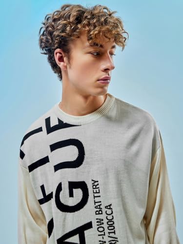 Image of Bewakoof Acrylic Men's Round Neck Sweater