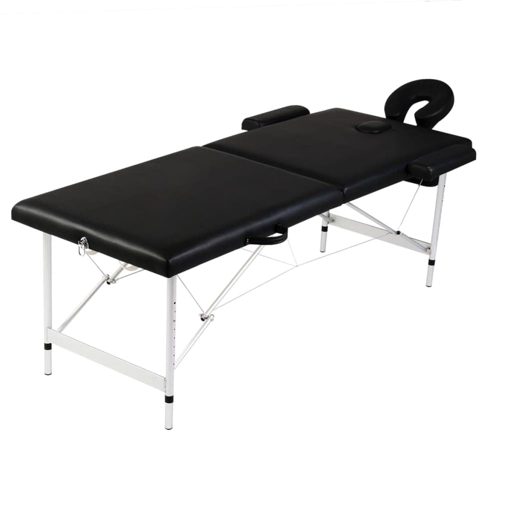 aphrophina Comfortable and Adjustable Foldable Massage Table with Aluminum Frame, Easy to Transport, Black