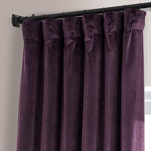 Image of HPD Half Price Drapes Signature Plush Velvet Blackout Curtains for Bedroom (1 Panel), 50W X 108L Hotel Black Out Curtains for Living Room, Thermal Insulated Blackout Curtains for Windows, Plum Blossom